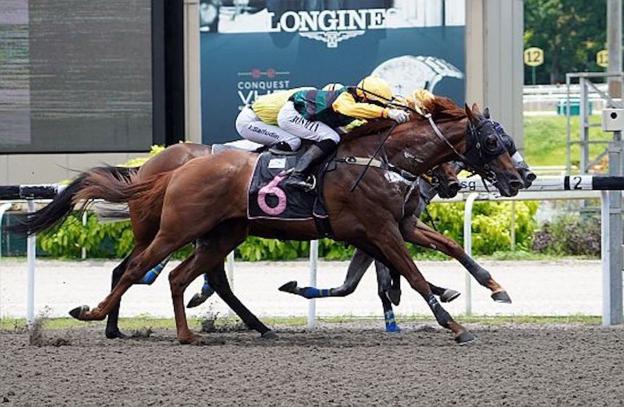 Mesmerizing wins Class 4 1700m; trained by Stephen Crutchley and ridden by Apprentice Iskandar Rosman (photo: STC)